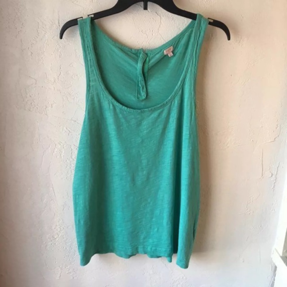 J. Crew Large Aqua Zipper Tank Top Cami Back-zip